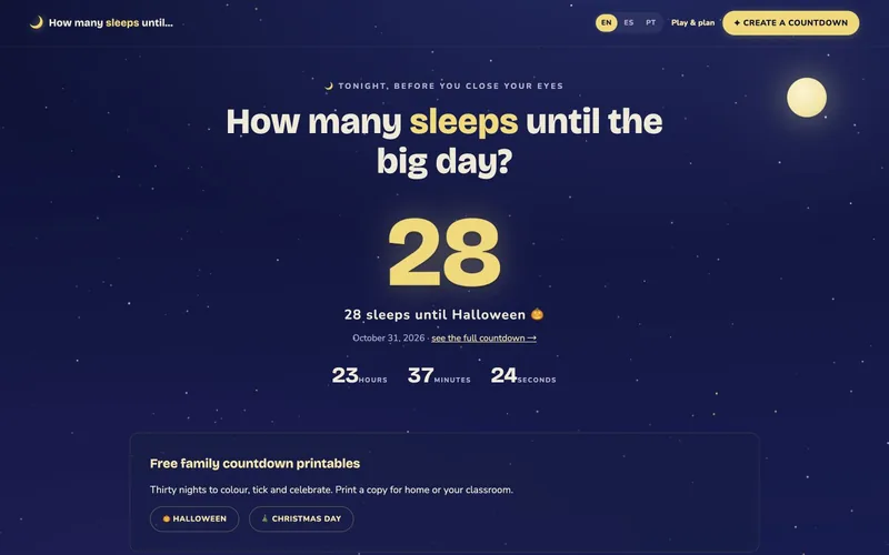 HowManySleepsUntil 项目截图