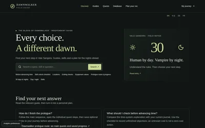 Dawnwalker Field Guide 项目页面截图
