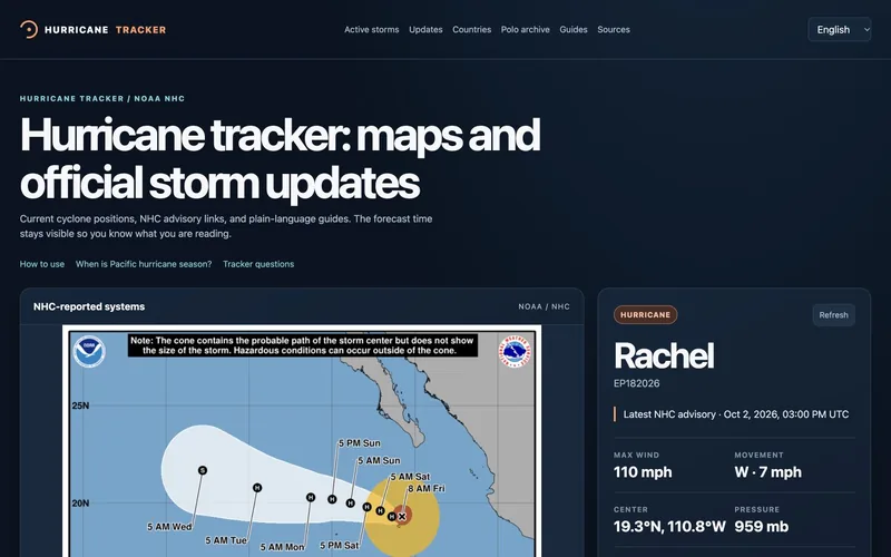 Hurricane Tracker 真实页面